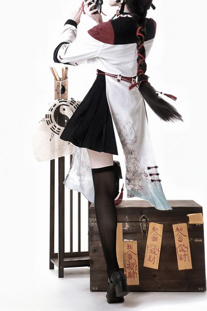 Devil's Chinese-style Jacket + Camisole + Pleated Skirt + Skirt Curtains