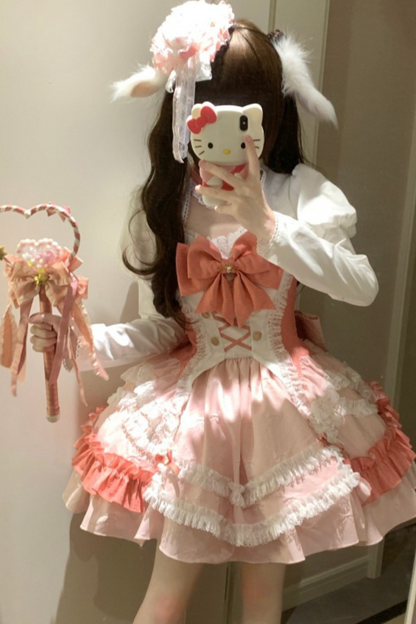[pre-order] Berry Heart Ruffled Ribbon Lolita Set