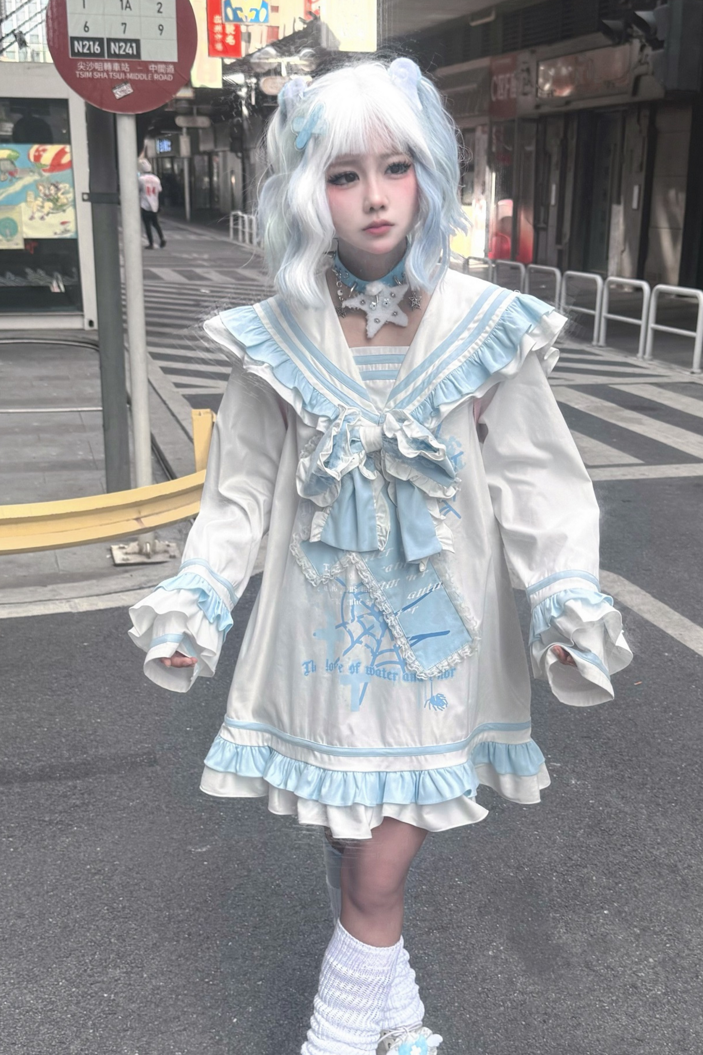 [angel Style] Ruffle Sailor Subculture Dress