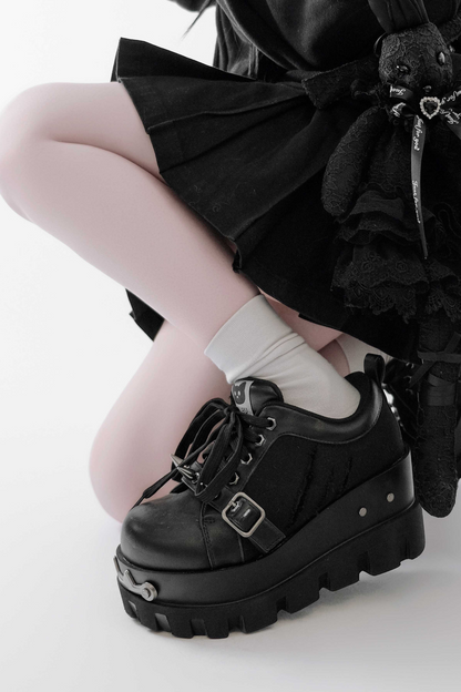 Y2k Subculture Rivet Platform Sneakers