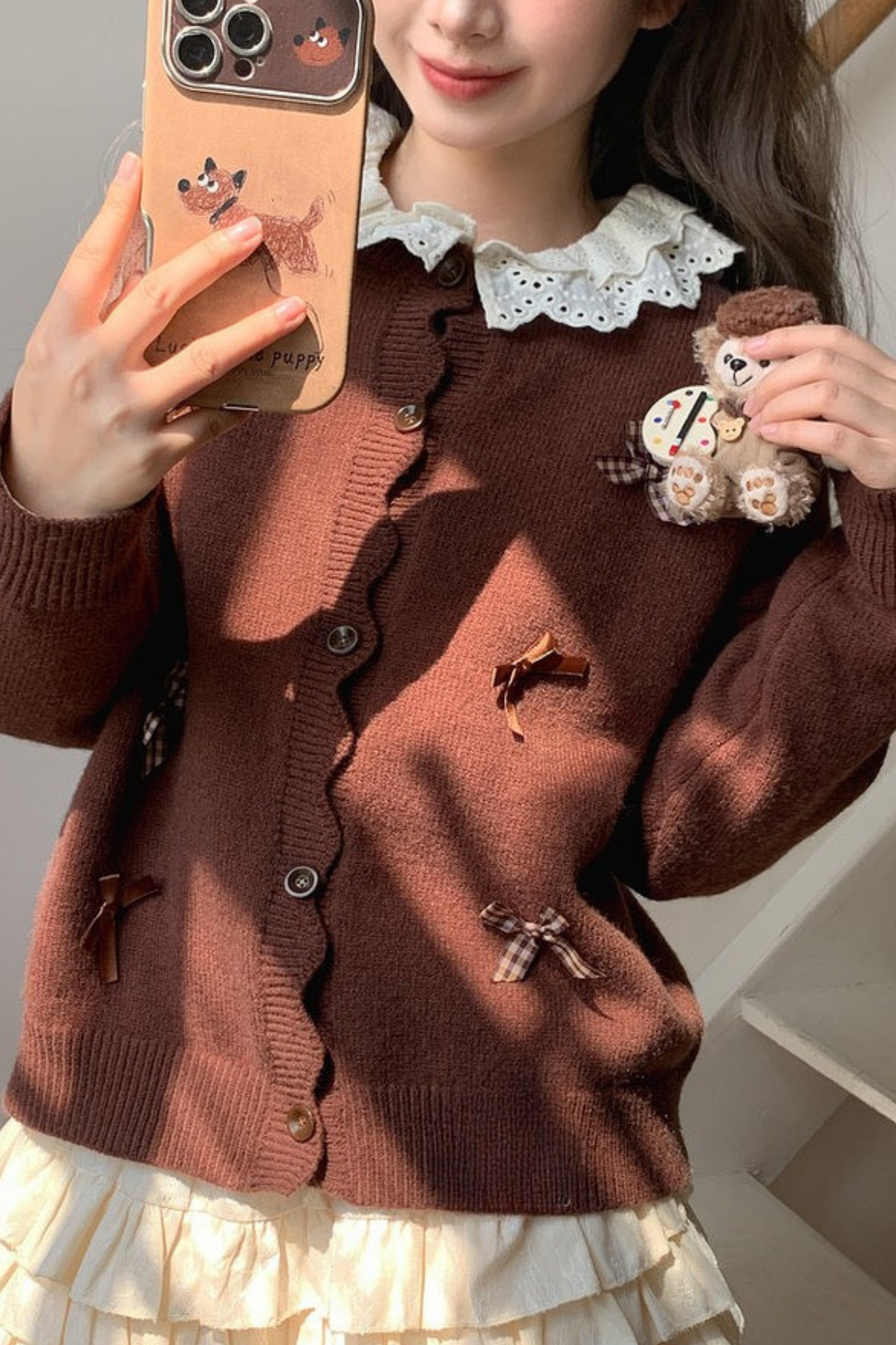 Sweet Ribbon Knit Cardigan