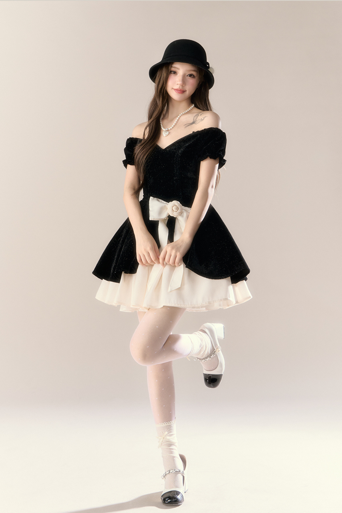 Velvet French Black Dress