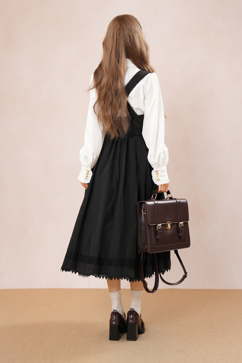French Flare Suspender Skirt + Shirt