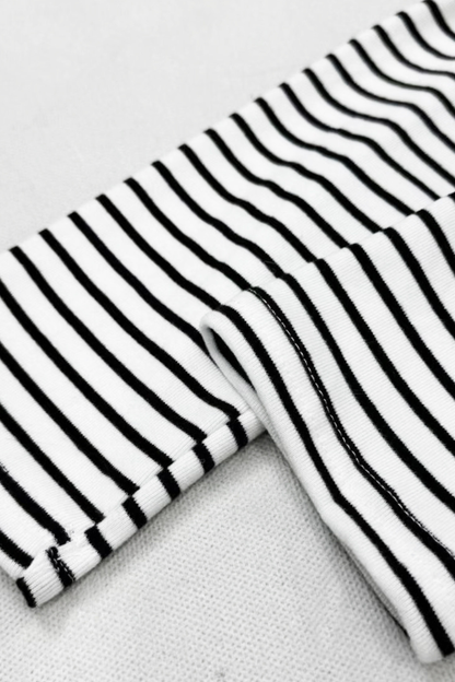 Striped High Neck Slim Top