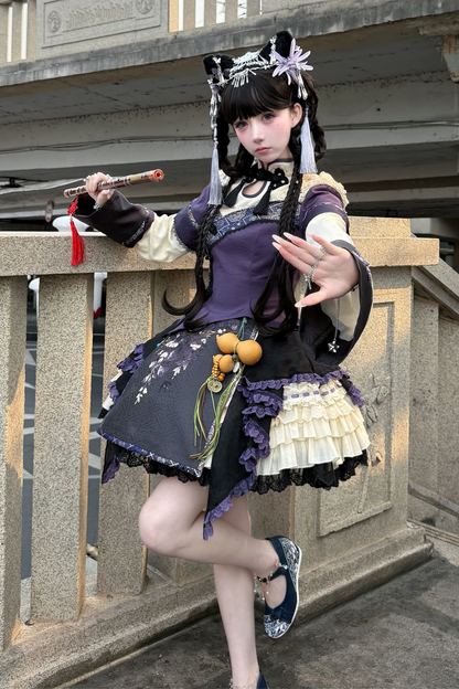 Chinese-style Girl Lolita Tops+skirt+headband+clip