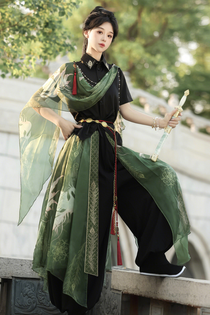 Neverless Island Chinese-style Top + Balloon Pants