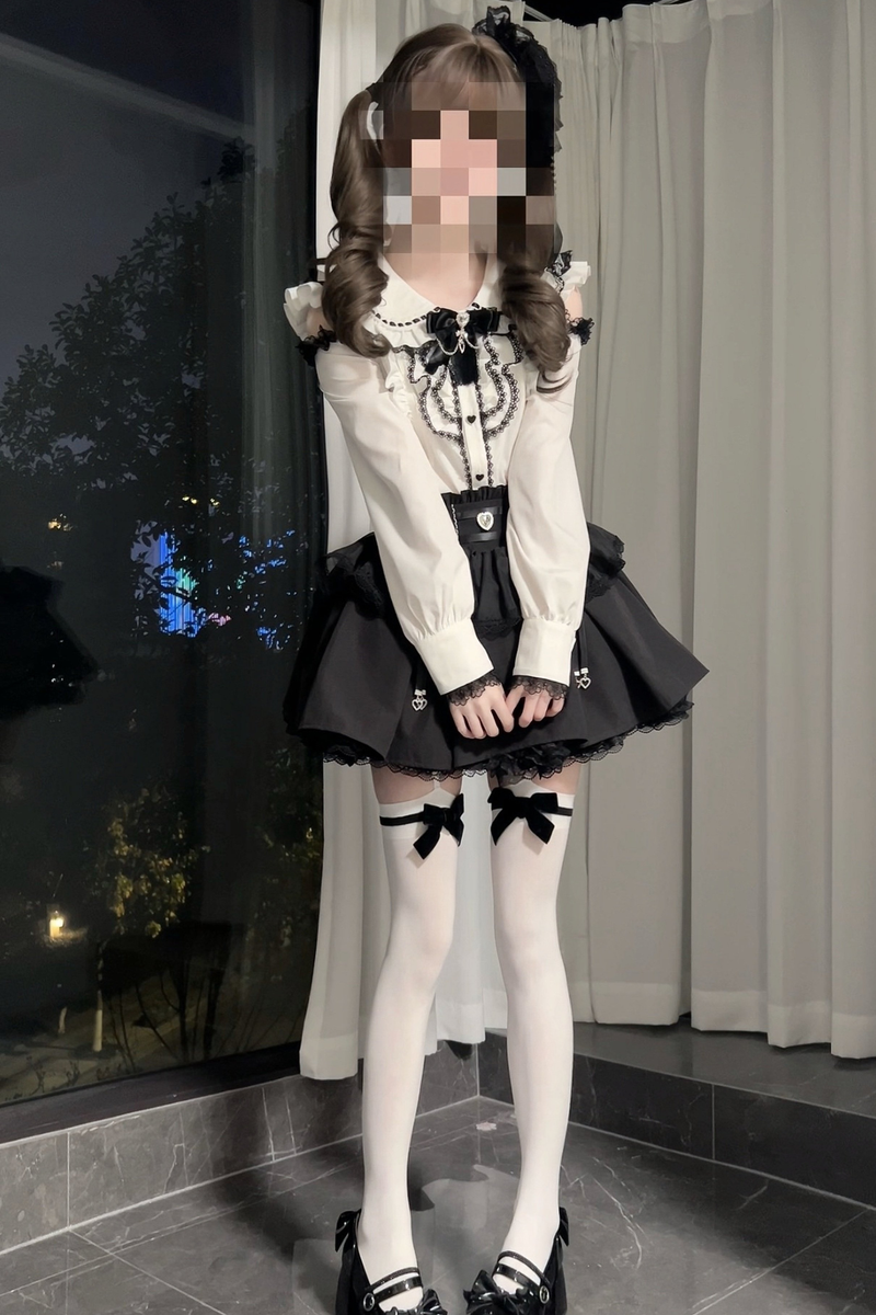 Sweet Girly Long Sleeve Top + Tiered Skirt
