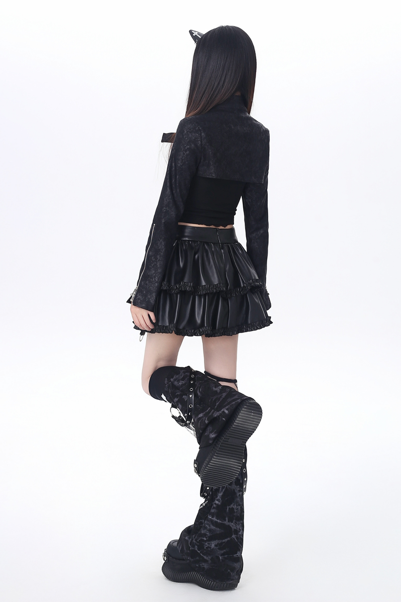 Dark Girl Two-piece Top + Skirt + Leg Warmers