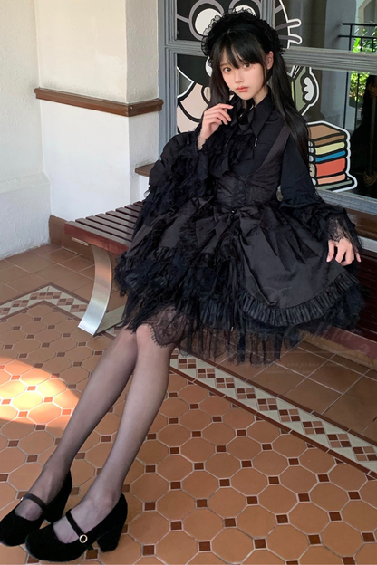 Gothic Bird Lolita Jumper Skirt + Pumpkin Pants Skirt + Curtain Skirt