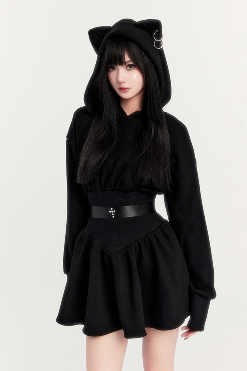 Devil Kitten Dark Style Hooded Dress