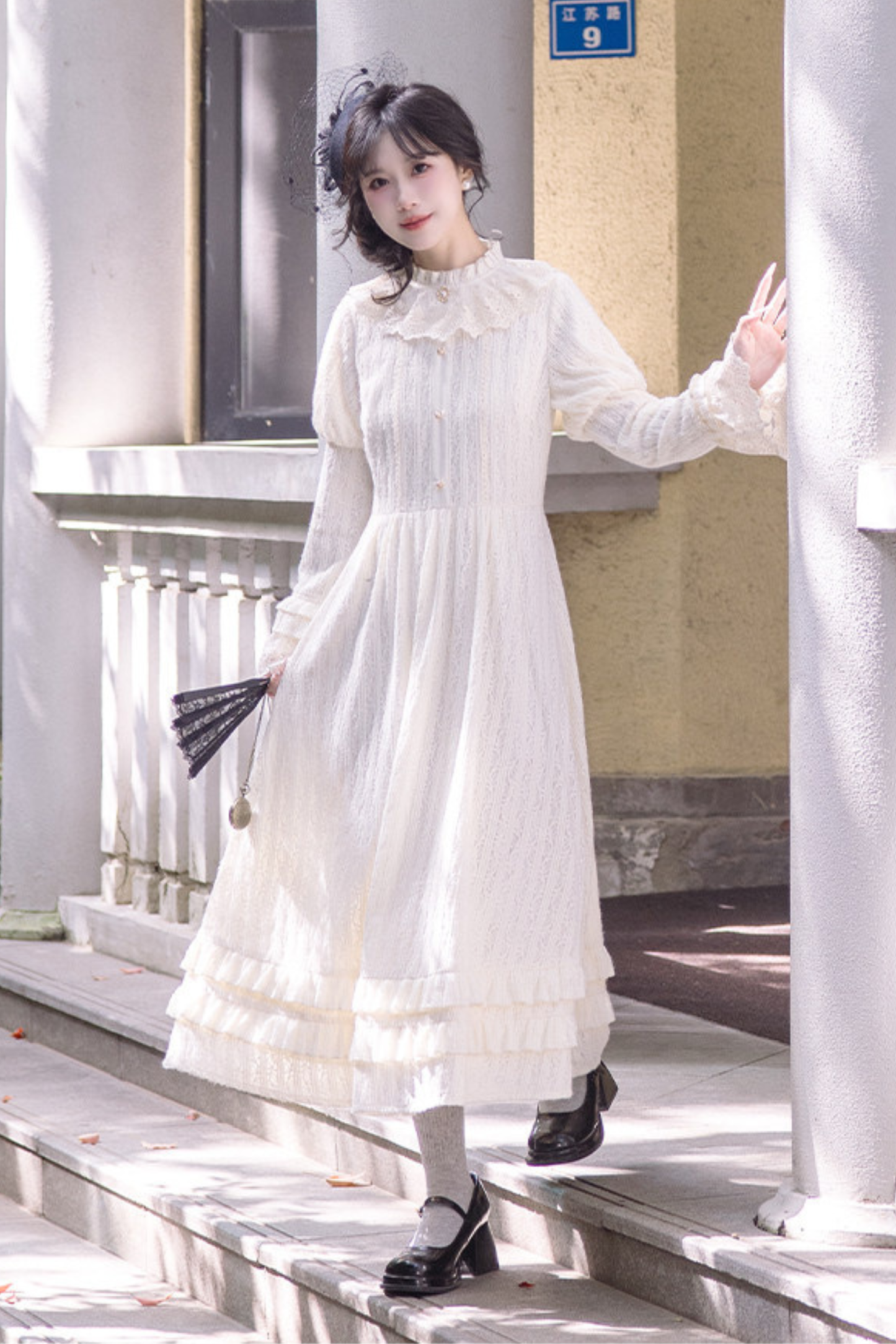 Candlelight Antique Lace Dress + Vest Dress + Bag + Brooch