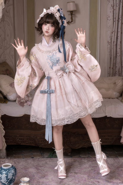 Colorful Jacket + Short Jacket + Dress + Headband + Ribbon