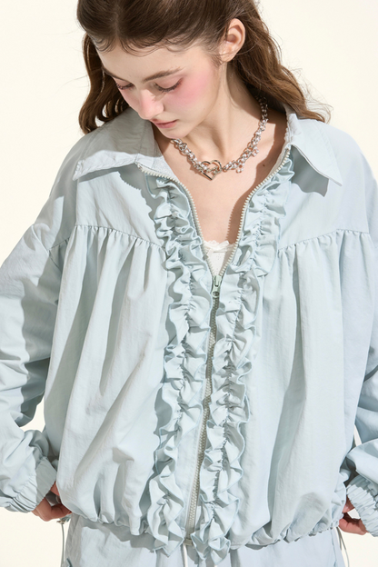 Ruffle Lake Blue Sporty Jacket + Pants