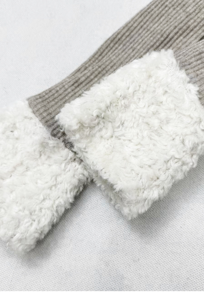 Fur Sleeve Knit Top
