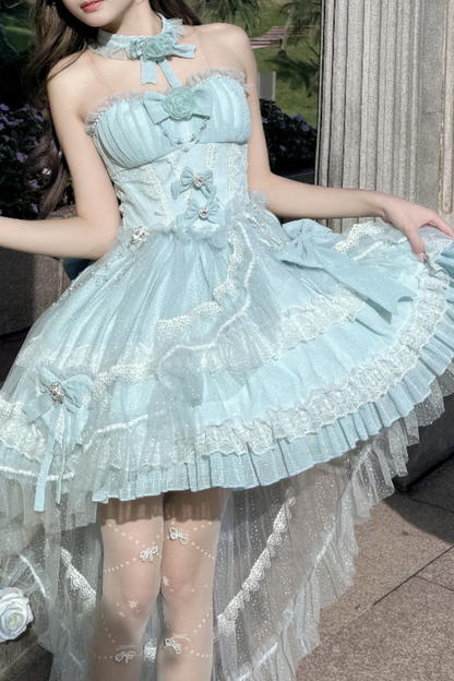Tube Top Lolita Dress + Sleeves + Head Accessory