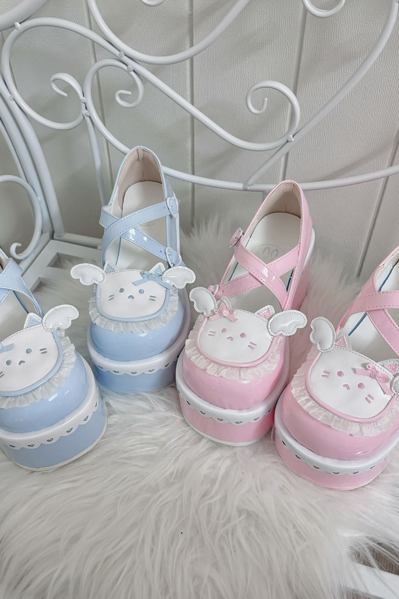 Meow Fray Animal Platform Shoes