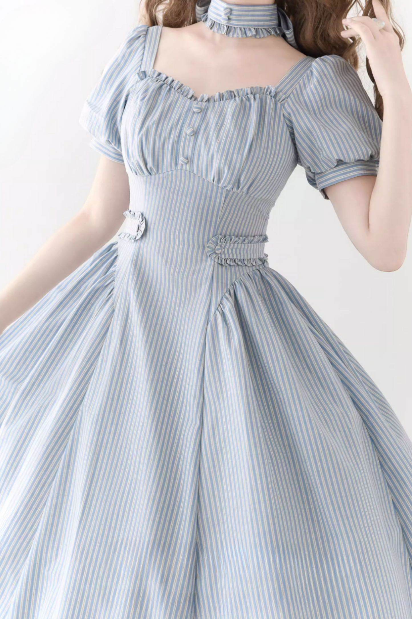 [pre-order] Retro French Classic Cotton & Linen Striped Dress