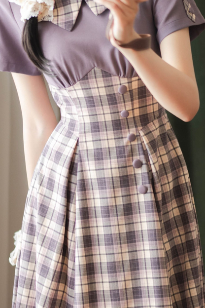Retro Plaid Lolita Dress