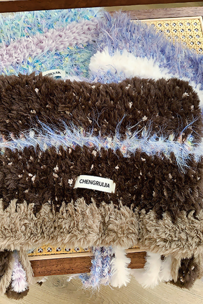 Cat Ear Fur Face Protector Knit Hat