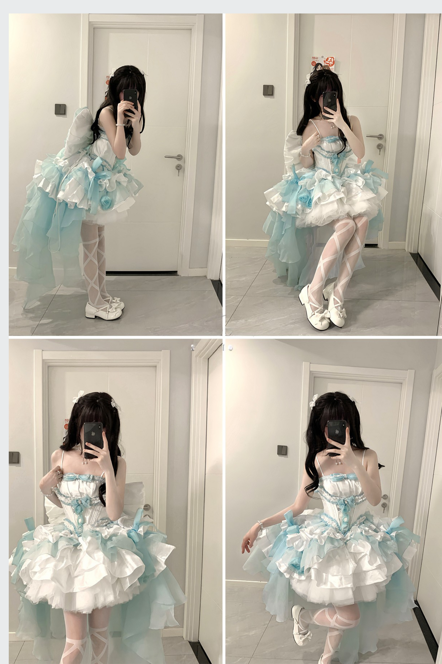 [pre-order] Paraiba Tourmaline Rose Long Tail Beauty Dress Set