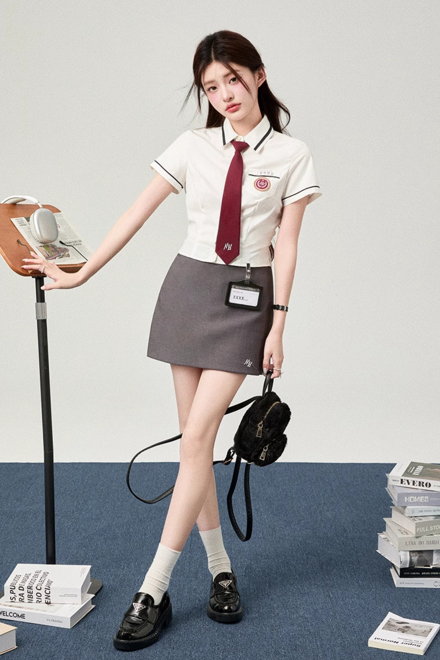 Jk College Shirt + Pencil Skirt + Tie