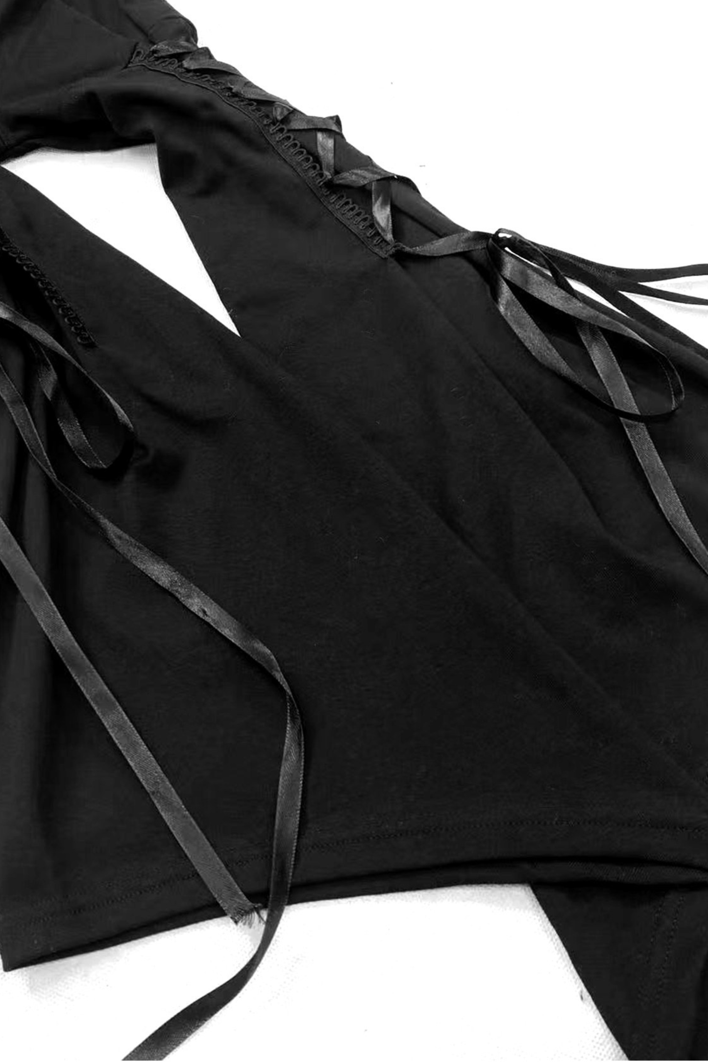 Gothic Lace Up Bell Sleeve Top