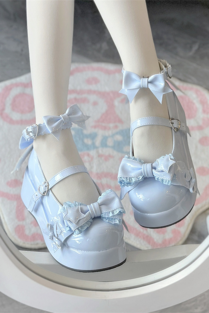 Biscuit Lolita Ruffle Ribbon Shoes