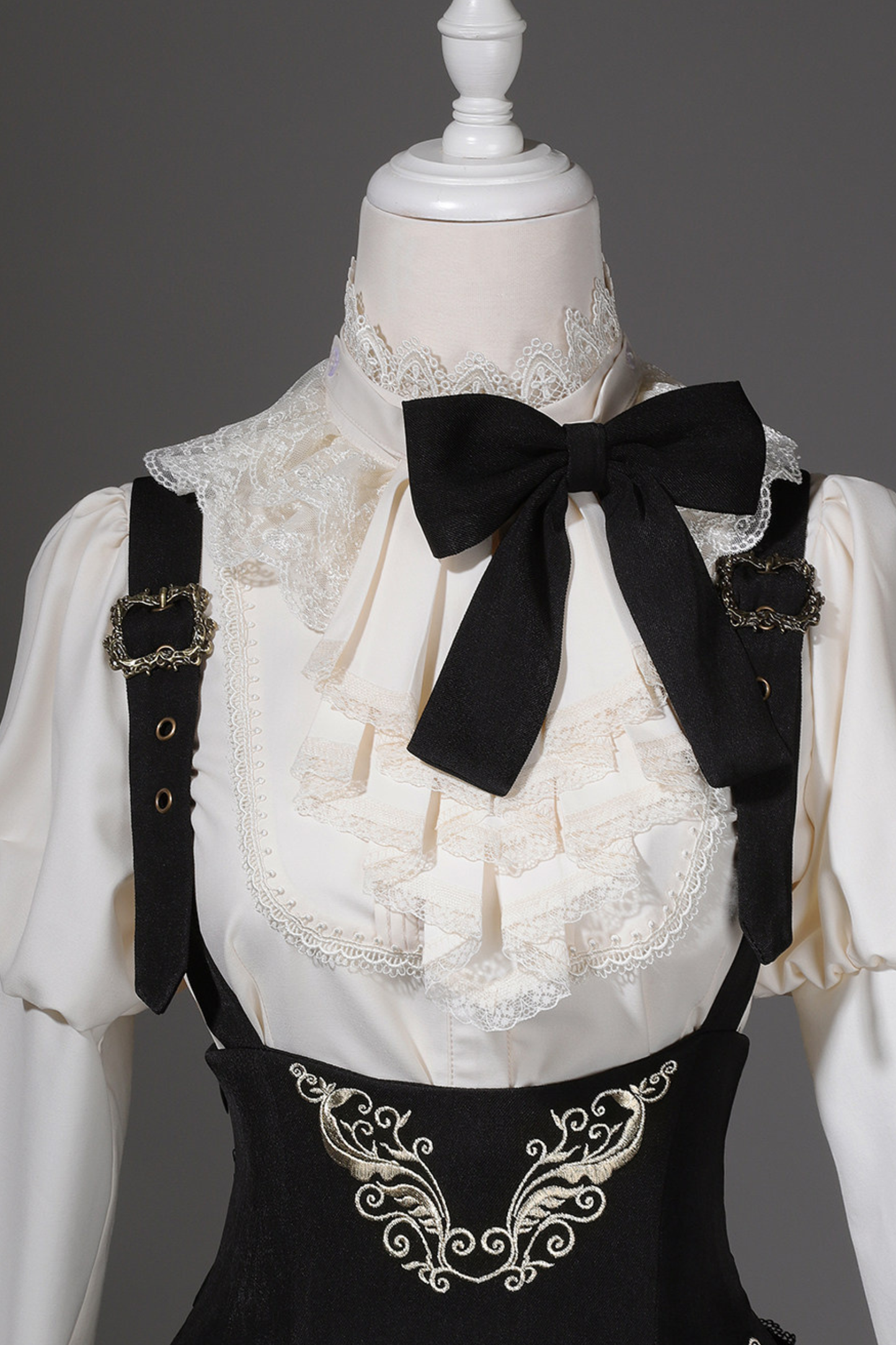[pre-order] Gothic Dark Suspender Long Dress + Shirt + Jacket