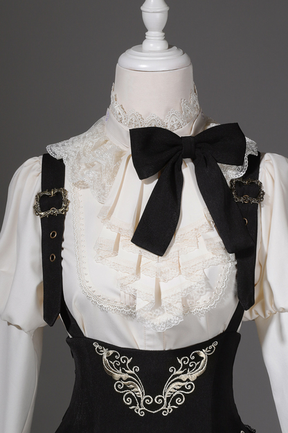 [pre-order] Gothic Dark Suspender Long Dress + Shirt + Jacket