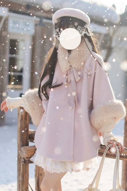 [pre-order] Sweet Wool Poncho Coat + Shirt + Beret + Badge