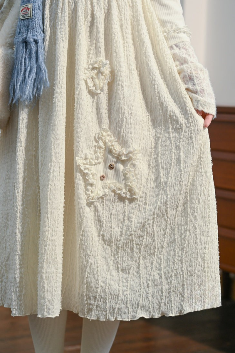 Lace Patchwork a Line Dress