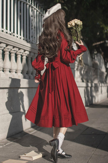 [pre-order] Black Swan Retro Two-tone Dress