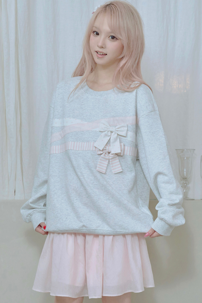 Ribbon Pullover Sweatshirt