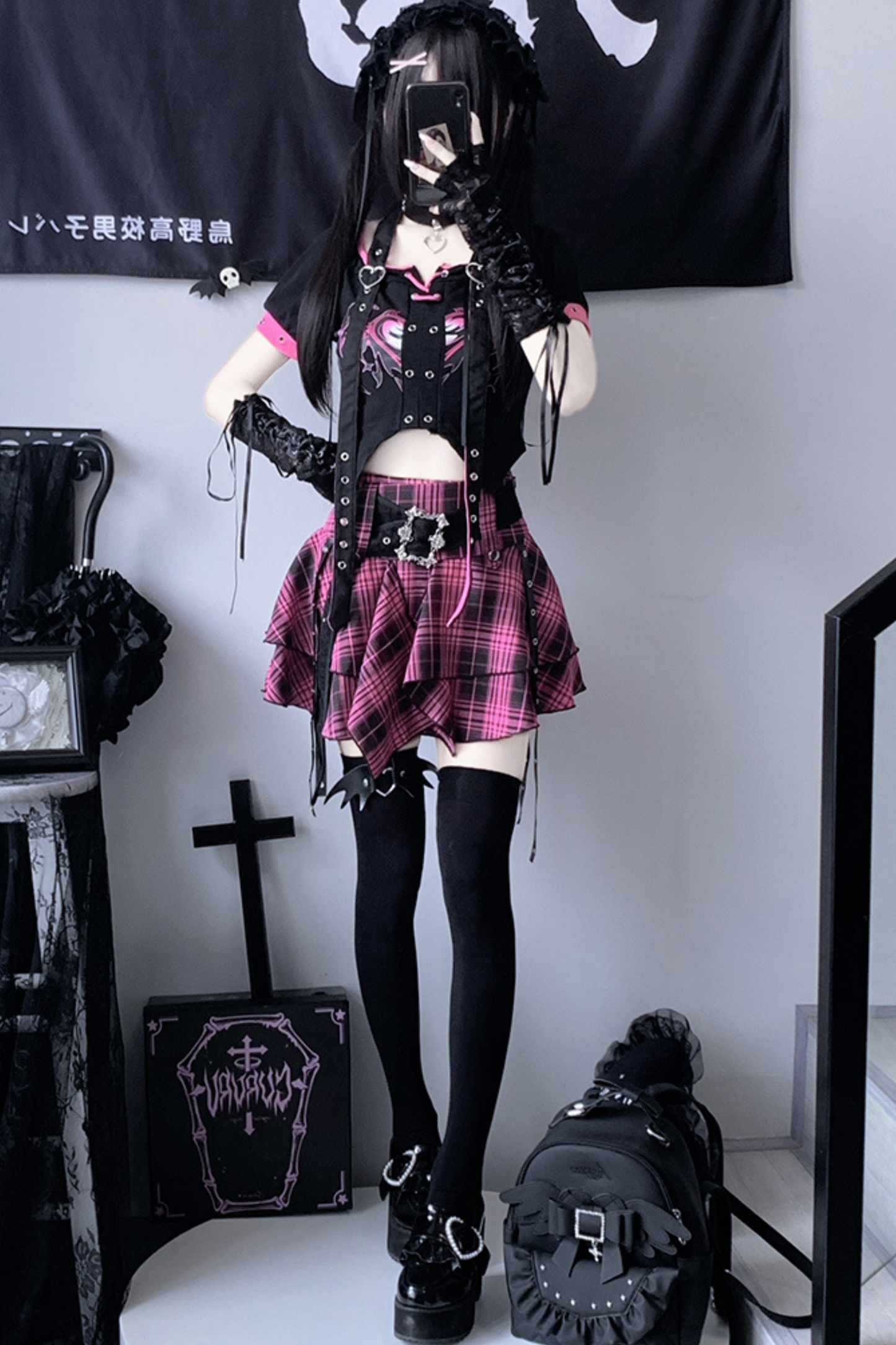 Subculture Rock Top + Plaid Skirt