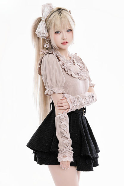 Sweet Cream Knit Top + Arm Warmers