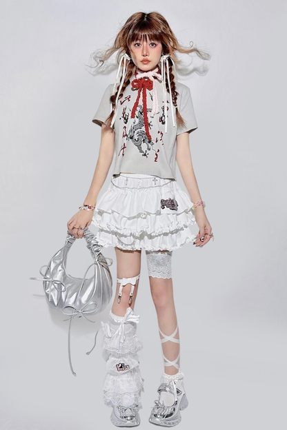 Ruffle Tiered Skirt + Waist Chain + Sock Cover