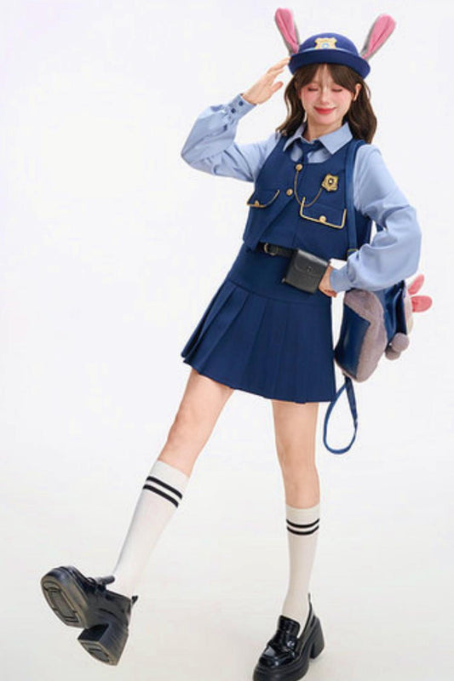 Bunny Police Shirt + Skirt + Vest