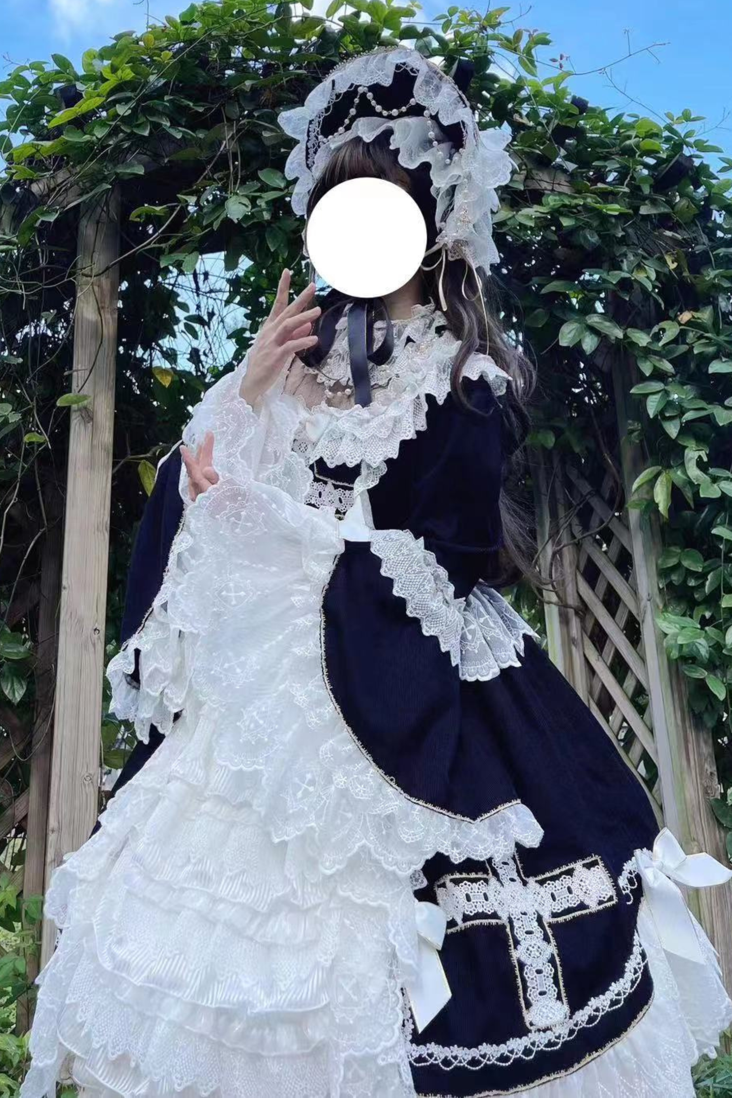 Gothic Doll Lace Dress + Bonnet