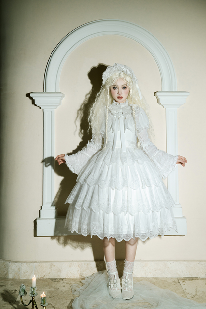 Flower Banquet Princess Sleeve Shirt + Ruffle Lolita Dress