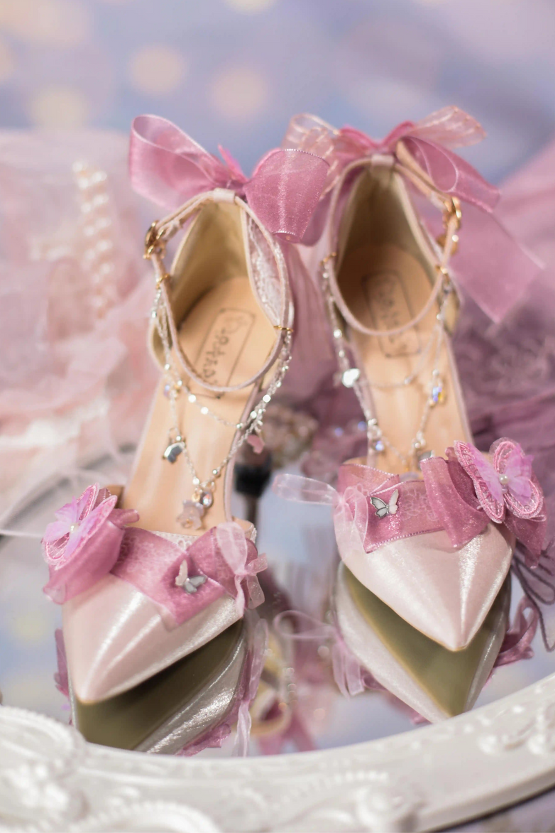 Sheer Light Chain Lolita Stiletto Pumps