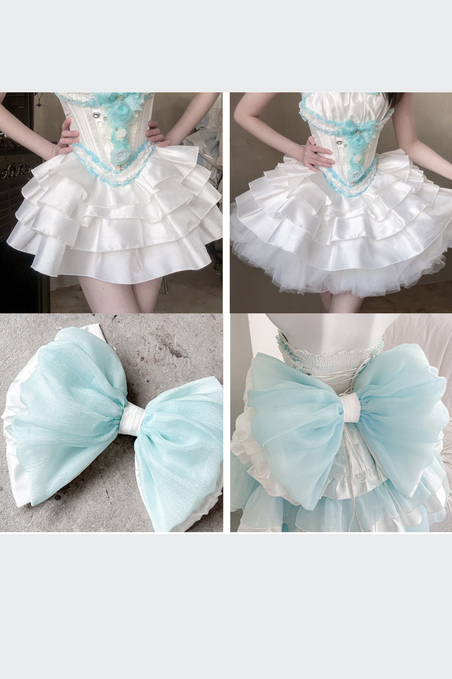 [pre-order] Paraiba Tourmaline Rose Long Tail Beauty Dress Set