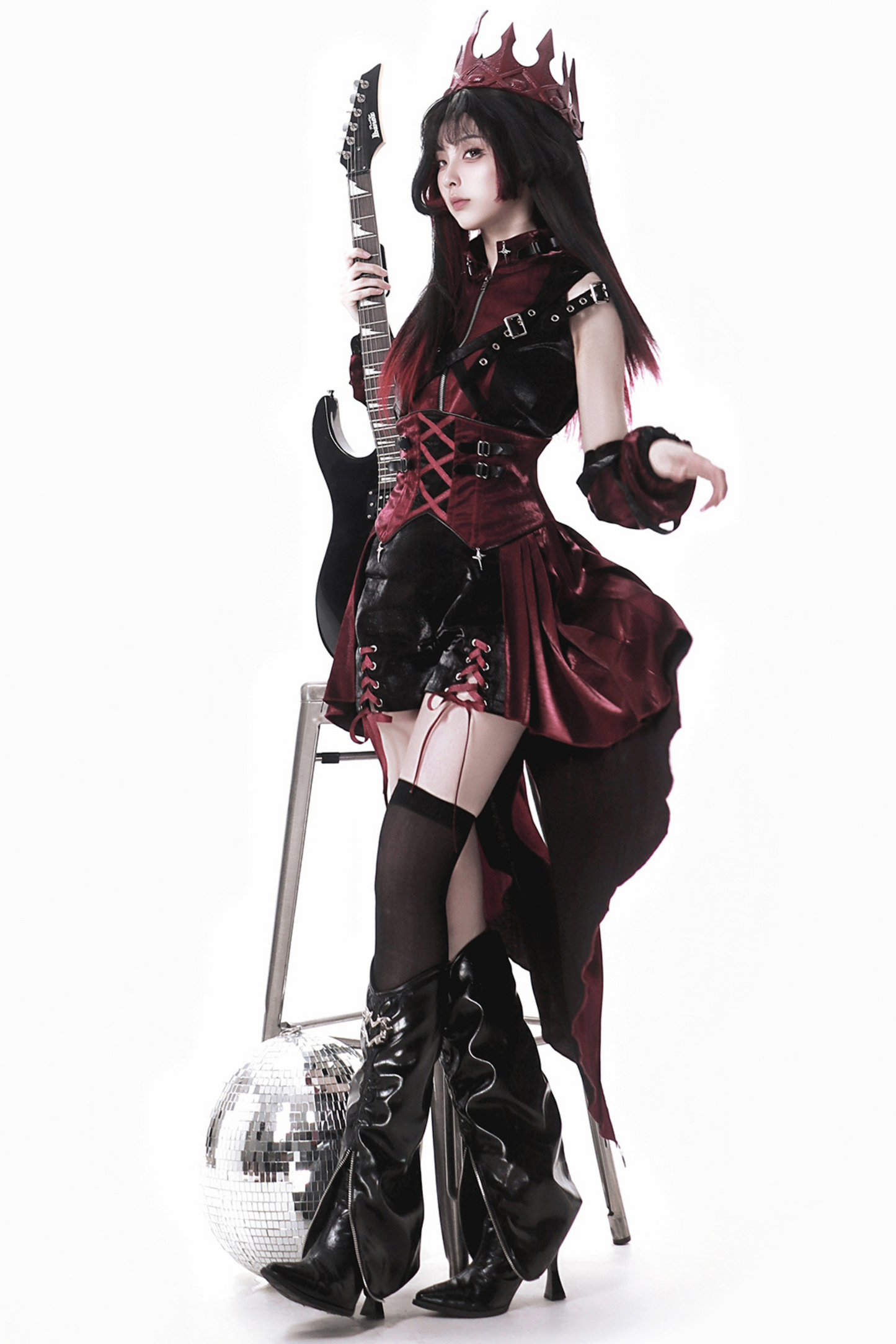 [pre-order] Dark Cyber Suspender Skirt + Shorts + Sleeveless Top + Sleeves