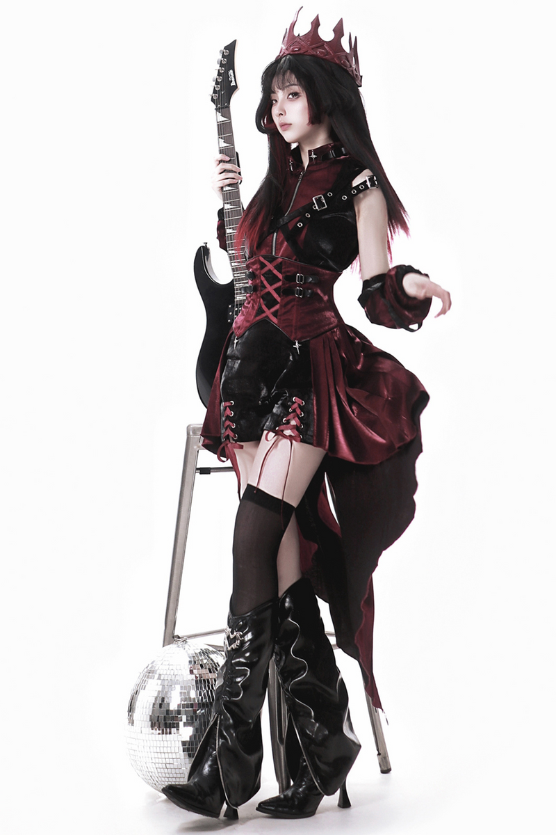 [pre-order] Dark Cyber Suspender Skirt + Shorts + Sleeveless Top + Sleeves
