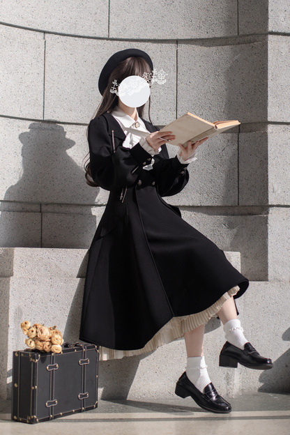 [pre-order] Retro Sweet College Coat + Suspender Skirt + Shirt + Collar + Brooch