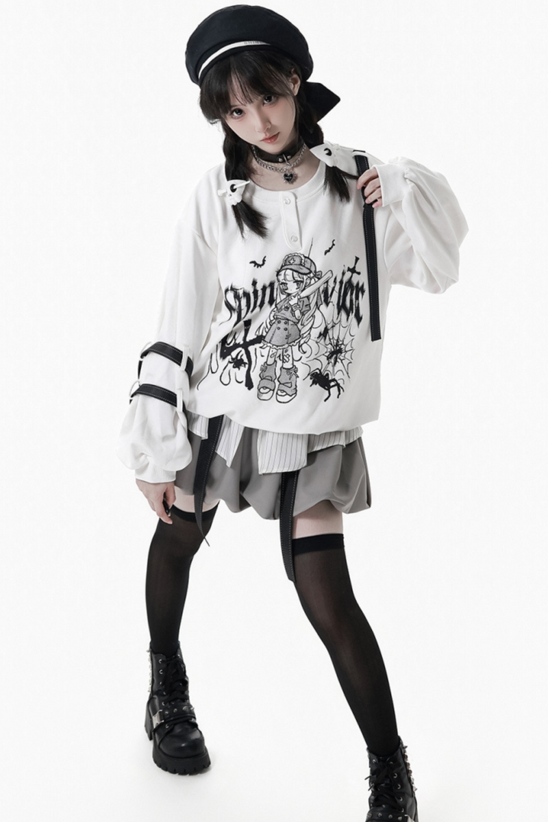 Dark Graffiti Sweatshirt + Skirt
