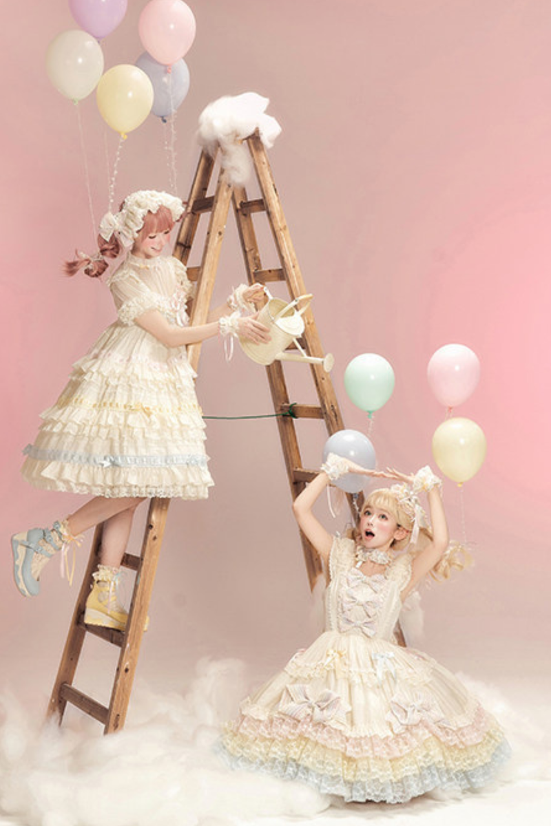 Rainbow Angel Lolita Jumper Skirt + Rainbow Dress + Monochrome Long Dress + Monochrome Jumper Skirt