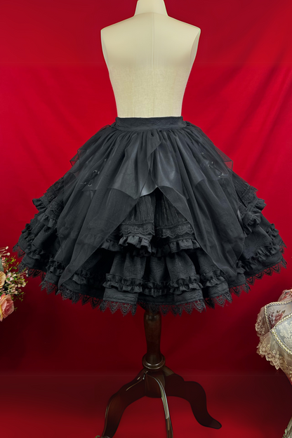 Princess Sleeve Lolita Gothic Blouse + Flare Skirt + Waist Belt