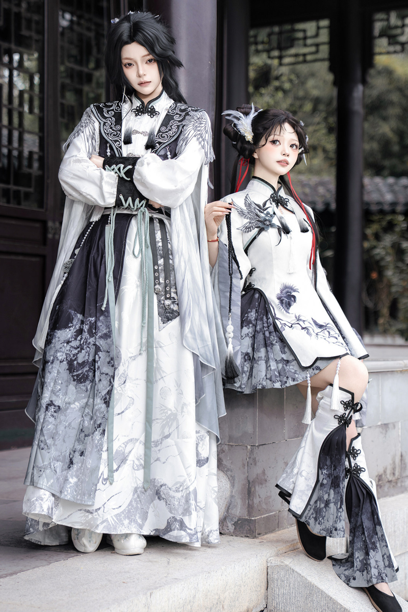 Chinese-style Top + Skirt + Camisole Dress + Leg Warmers
