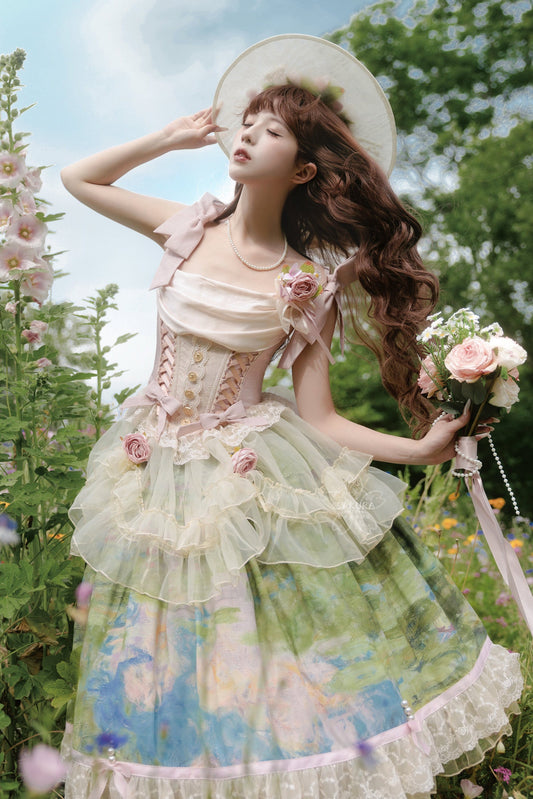 [pre-order Deadline: July 4] Monet Garden Oil Handle Classical Series Hat + Hand Sleeves + Rose Circle