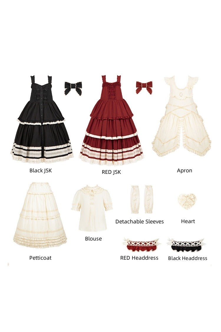 Black [lily] Multi-layered Ruffle Lace Classic Lolita Jsk Dress